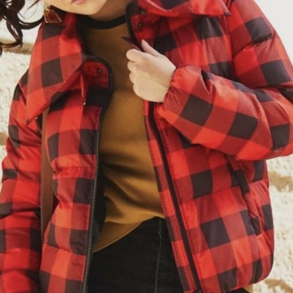 Juicy Couture Black Label Red/Black Plaid Puffer Jacket XL - Picture 6 of 13